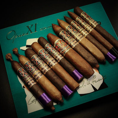 2024 OpusXI Travel Humidor and Cigars on Top