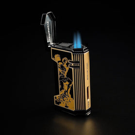 2024 LE God of Fire Never Back Down Magma X Lighter Gold Flame Open