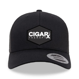 Black Curved Trucker with Black Classic Patch Front