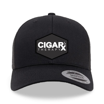 Black Curved Trucker with Black Classic Patch Front