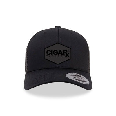 Black Curved Trucker with Blackout Patch