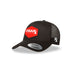 Black Curved Trucker with Red Classic Patch