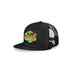 Black Flat Trucker with Orange Logo on Camo Patch