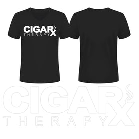 CIGARx Black w/ White Logo V-Neck T-Shirt