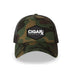 Camo Curved Trucker with Black Classic Patch