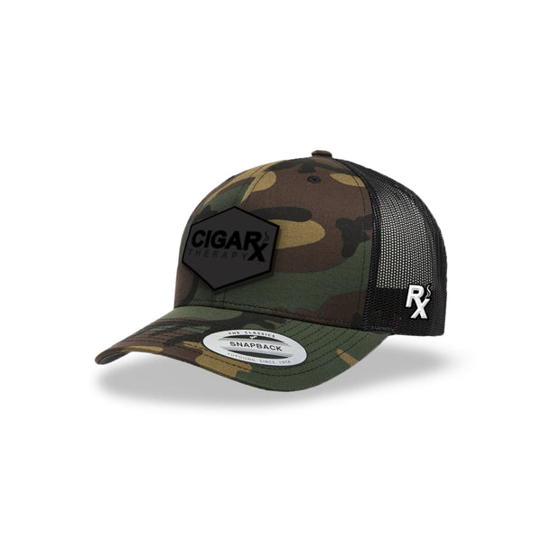 Camo Curved Trucker with Blackout Patch