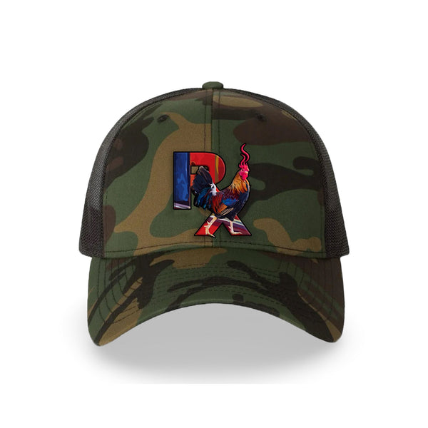 Camo Curved Trucker with Smokin Cock Patch