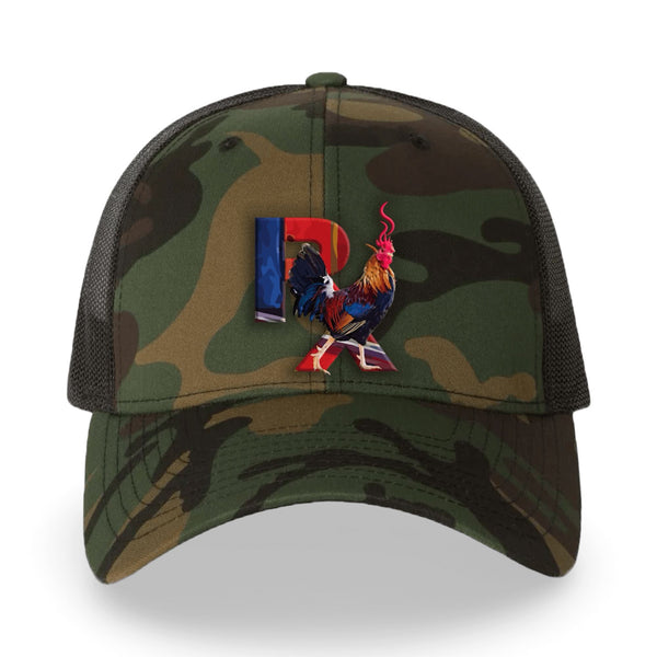 Camo Curved Trucker with Smokin Cock Patch Front