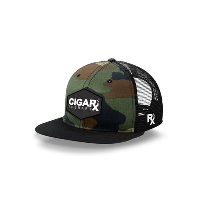 🎁 Camo Flat Trucker with Black Classic Patch (100% off)