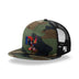 Camo Flat Trucker with Smokin Cock Patch Angled