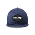 Navy Blue Flat Trucker with Black Classic Rogue Patch