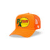 Orange Curved Trucker with Green Rx on Yellow Patch