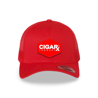 Red Curved Trucker with Red Classic Rogue Patch