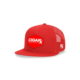 Red Flat Trucker with Red Classic Rogue Patch