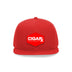 Red Flat Trucker with Red Classic Rogue Patch