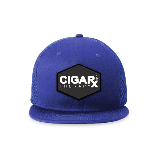 Royal Blue Flat Trucker with Black Classic Rogue Patch