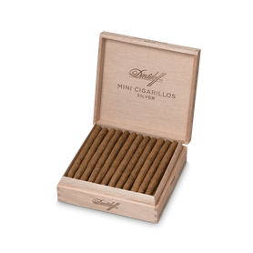 Davidoff Mini Cigarillos Silver Box of 50 Open