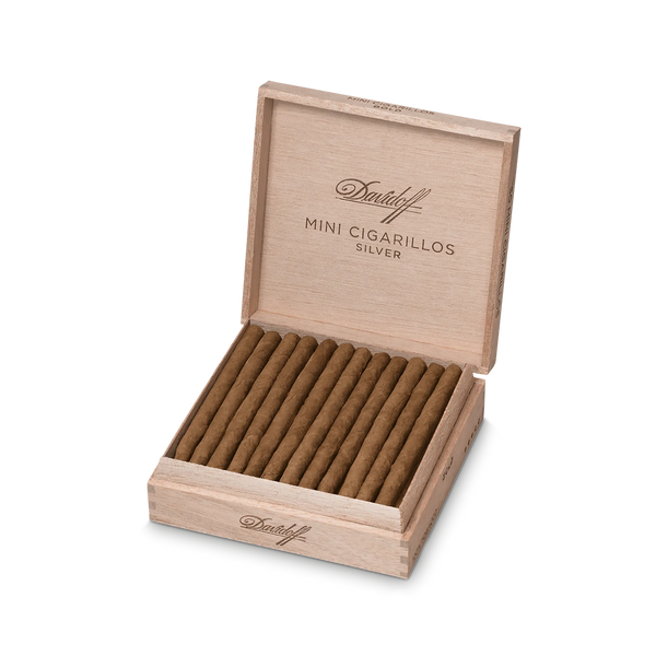 Davidoff Mini Cigarillos Silver Box of 50 Open