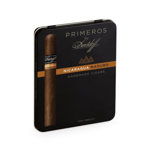 Davidoff Primeros Nicaragua Maduro Petit Panetela Tin of 6 Closed