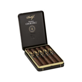 Davidoff Winston Churchill Late Hour Petit Panetela Tin of 5 Open