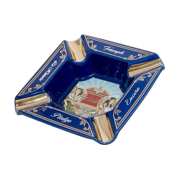 E.P. Carrillo Blue 4 Cigar Ashtray Angled View