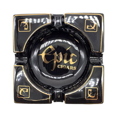 EPIC Black Ceramic Ashtray Top View