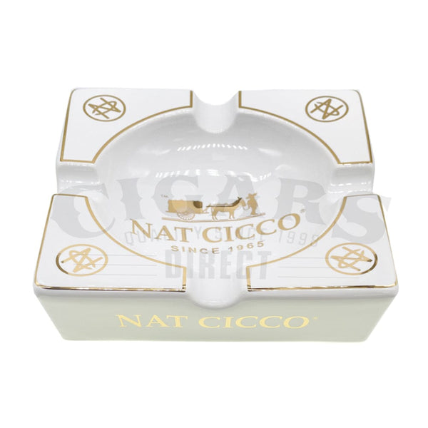 Nat Cicco White Ceramic Ashtray Front View