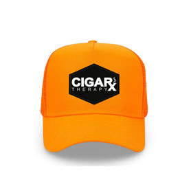 🎁 Orange Curved Trucker with Black Classic Patch (100% off)