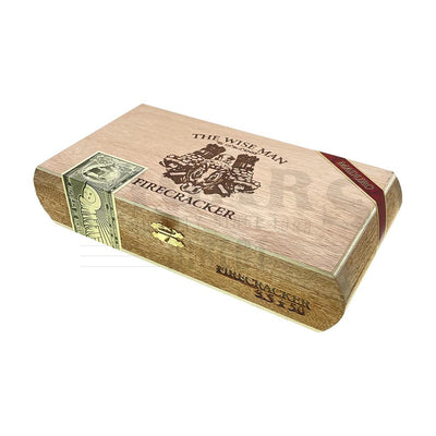 Foundation Wiseman Maduro Firecracker Short Robusto Closed Box Angled